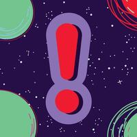 Cosmic Alert Important Notification in Space vector