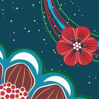 Abstract Floral Design with Curves and Dots vector