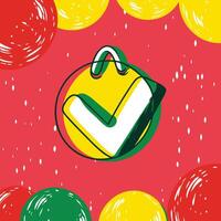 Abstract Checkmark Design with Red, Yellow, and Green Circles vector