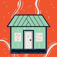 Simple House Illustration Design, Home, Building, Architecture, Structure, Cottage, Dwellings, Shelter, Real Estate, Property vector