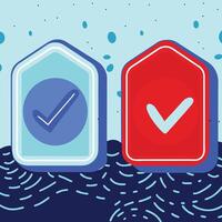 Choice Selection Red and Blue Checkmarks vector