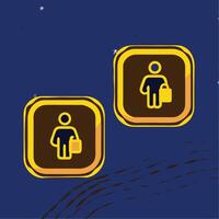 Person with Bag Icon Simple, Graphic Design vector