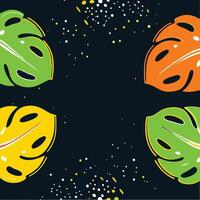 Tropical Leaf Design Colorful Abstract Background vector