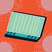 Portable Device with Screen and Buttons vector