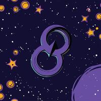 Cosmic Number Eight Abstract Space Art vector