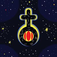 Cosmic Symbol Celestial Gateway in Starry Night vector