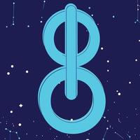 Abstract Cyan Rings and Lines Cosmic Design vector