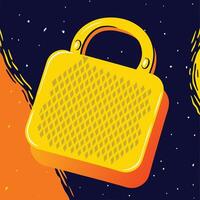 Abstract Yellow Handbag in Space A Vibrant Graphic vector