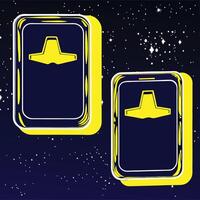 Cosmic Yellow Frames Abstract Space Art vector