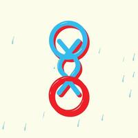 Abstract Intertwined Circles Red and Blue Design vector