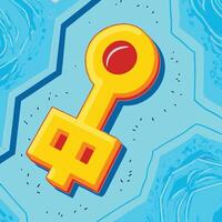 Abstract Key Illustration Bright, Colorful, and Geometric Design vector