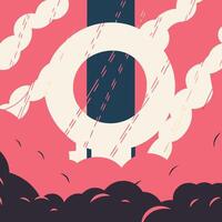 Abstract Pink and Black Shapes with Cloud like Forms vector