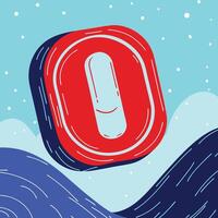 Capsule Design Red, Blue, and Abstract Shapes vector