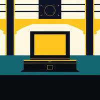 Retro Television in Abstract Arena Setting vector