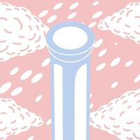 Abstract Pastel Column in Cloud Sky vector