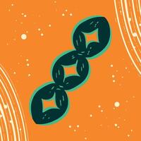 Abstract Green Teal Orange Pattern Design vector