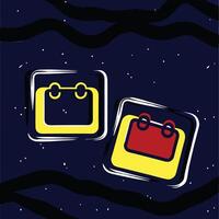 Abstract Calendar Icons Yellow and Red Design vector