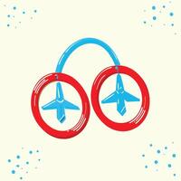 Abstract Air Travel Symbol Red Circles, Blue Planes vector
