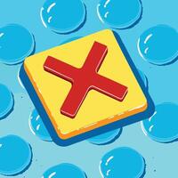 Red X Symbol on Yellow Square, Abstract Design vector