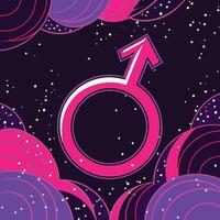 Cosmic Masculine Symbol Abstract Art vector