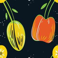 Abstract Fruit and Flower Seamless Pattern vector