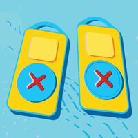 Abstract Colorful X Mark Design Two Yellow and Blue Panels vector