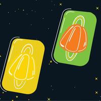 Abstract Spacecraft in Cosmic Background vector