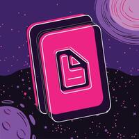 Digital Document Icon Space Themed Design vector