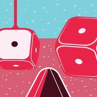 Abstract Dice Game Design Red Cubes, Chance, and Risk vector