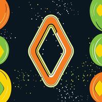 Abstract Geometric Design with Orange, Yellow, and Green Shapes vector