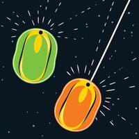 Swinging Colorful Objects Abstract Kinetic Art vector