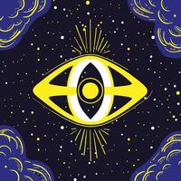 Cosmic Eye Abstract Art with Celestial Design vector