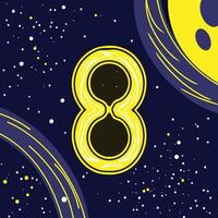 Cosmic Number Eight Abstract Space Art vector