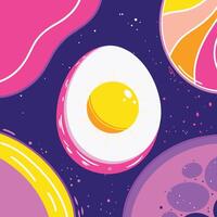 Cosmic Egg Abstract Art with Vibrant Colors vector