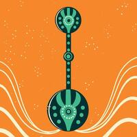 Abstract Teal and Orange Circular Design with Lines vector