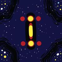 Cosmic Abstract Art Celestial Design with Yellow and Red vector
