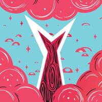 Abstract Pink and Blue Design with V Shaped Element vector