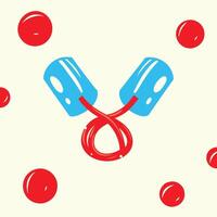 Abstract Design Blue Shapes, Red Connection, Circular Elements vector
