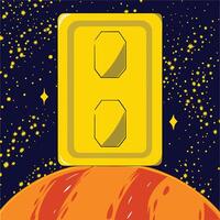 Gold Monolith on a Planet's Surface vector