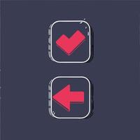 UI Checkmark and Left Arrow Icons Design Elements vector
