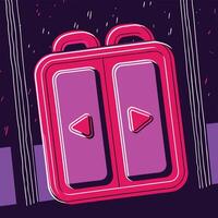Dual Play Button Abstract Design Geometric Shapes and Vibrant Colors vector