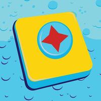 Floating Star Button Digital Design Element vector