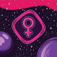 Cosmic Symbol of Femininity Celestial Design vector