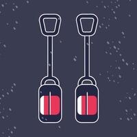 Pair of Hanging Objects with Red and White Stripes vector