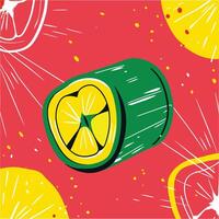 Citrus Roll Abstract Summer Fruit Design vector
