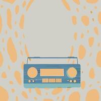 Retro Stereo Vintage Audio Device on Abstract Background vector