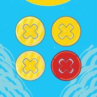 Colorful X Buttons Abstract Design Elements vector