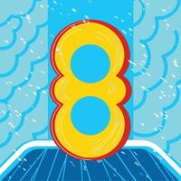 Summer Fun Inflatable Pool Ring Number Eight vector