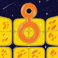 Abstract Spacecraft Design Solar Panels and Cosmic View vector
