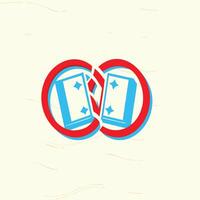 Intertwined Playing Cards Abstract Design vector